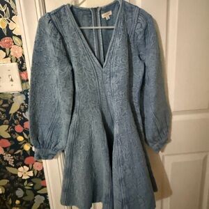 Pilcro Light Blue Textured Mini Dress